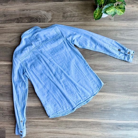 Forever 21 Soft Cotton Gauze Blue & White Checkered Button Down Shirt – Size S - Picture 8 of 8